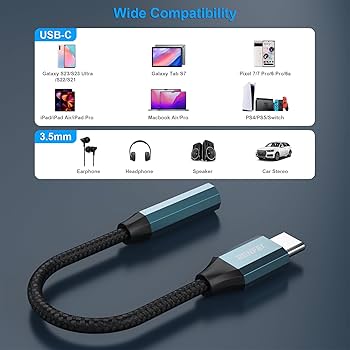 BENFEI イヤホンジャック USB-C Type-Cデバイス Amazon.com: BENFEI USB C to Audio Jack Adapter with DAC